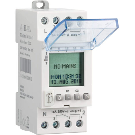 Interrupteur horaire digital modulaire programmable journalière ou hebdomadaire - 2 sorties 16A 250V - 230V - 412641 - LEGRAND