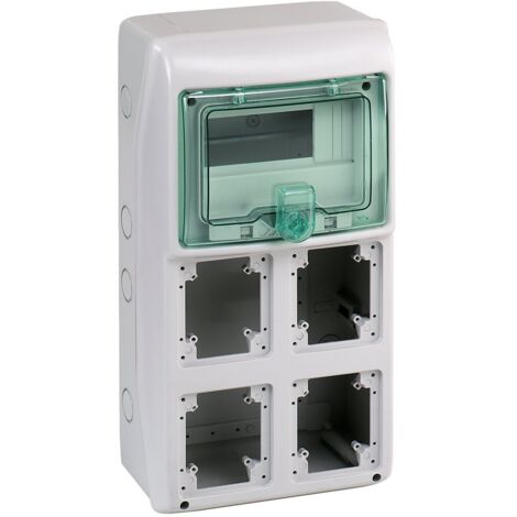 Coffret Mureva pour prises 236 x 460 mm 8 modules 4 ouvertures - 13154M