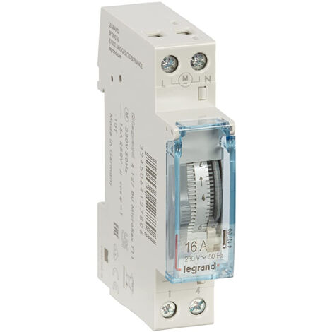 Interrupteur horaire analogique modulaire programmable manuel journalier - cadran vertical sans réserve de marche - LEGRAND