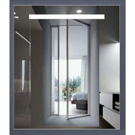 Specchio bagno su misura con cornice esterna in alluminio 90x70