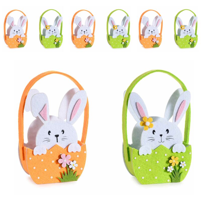 Cestini Di Pasqua Per Bambini Con Motivo Coniglietto - Fai Da Te E Riutilizzabili - Confezione Regalo Vuota Da Riempire