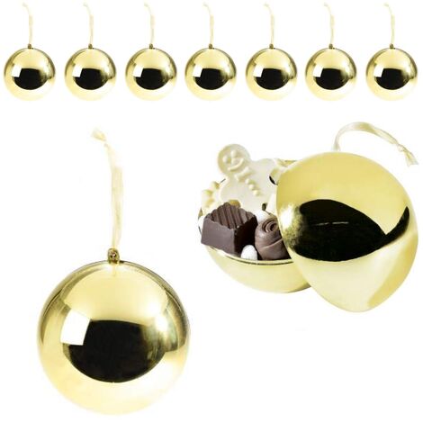 Palline Portadolci e Doni per Albero di Natale Color Oro Set da 10 Pezzi (1/2)