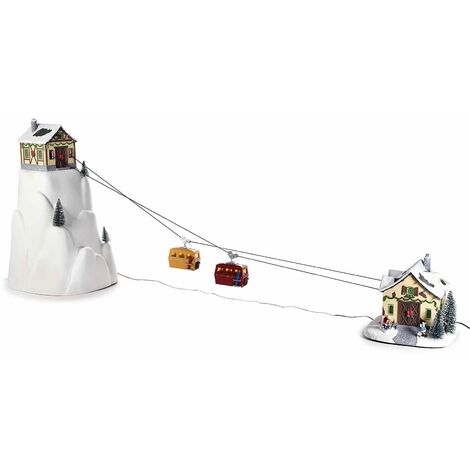 Carillon Natalizio Funivia con Luci, Suoni e Movimento Idea Regalo per Natale (1/2)