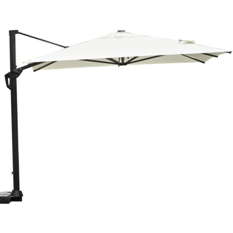 Ombrellone Quadrato 3x4 Metri Professionale Palo Laterale Antracite Tetto Ecrù per Giardino, Bar, Ristoranti (1/3)