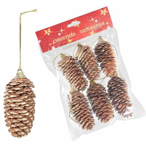Pigne Natalizie Decorative da Appendere con Dettagli Dorati - 36 Pezzi (1/2)