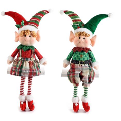 R N' D Toys Set Da 67 Ornamenti Natalizi A Tema Elfo, Palline Infrangibili Con Ganci, Per Albero E Casa