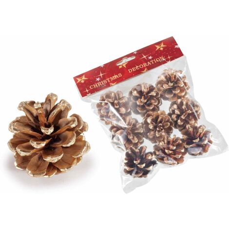 54 Pigne Naturali Decorative Finitura Dorata - Decorazione Casa. Albero. Presepe (1/2)