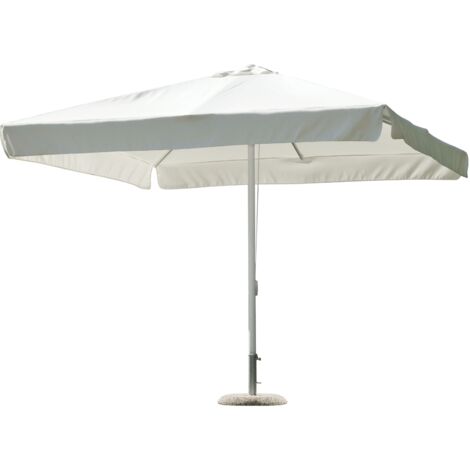 Ombrellone 3x3 Metri Palo Centrale in Alluminio Bianco Giardino, Bar, Ristoranti