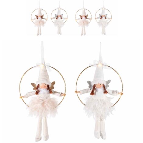 Set 4 ghirlande di Natale con Angeli e luci LED - 20 x 34 centimetri (1/4)
