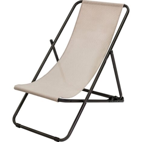 Sdraio per casa e giardino Made in Italy in acciaio sdraio dondolina color beige sdraio relax pieghevole per campeggio e mare