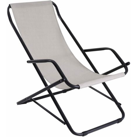 Sdraio per casa e giardino Made in Italy in acciaio sdraio dondolina color grigio sdraio relax pieghevole per campeggio e mare