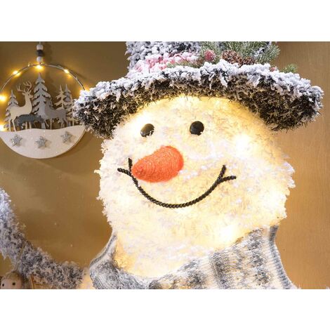 Pupazzo Di Neve LED In Ceramica Lihome | Decorazione Natalizia Luminosa | Regalo Unico Per Mamma E Nonna | Batterie AAA