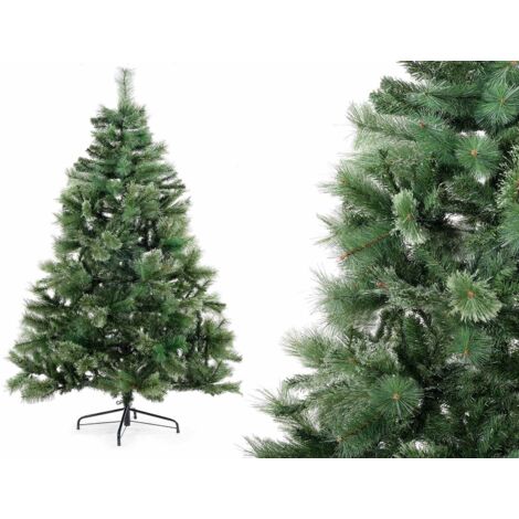 Pino Natalizio Artificiale Verde con 3 Tipologie di Rami Albero di Natale Artificiale con 724 Rami Altezza 1,80 Metri Diametro 1,10 Metri (1/2)