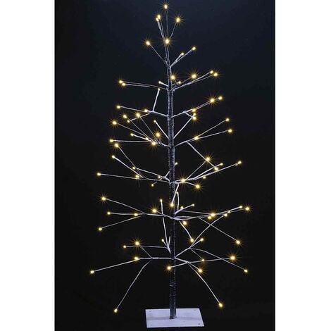 Albero di Natale Luminoso Effetto Innevato con 96 Led per Interno ed  Esterno Altezza 1,20 Metri