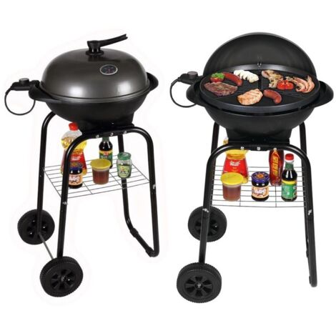 Barbecue elettrico senza fumi con carrello pieghevole potenza regolabile