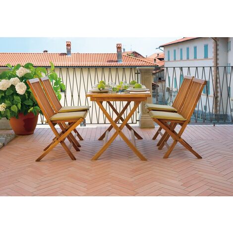 Gruppo Maruccia Set Tavolo e Sedie da Giardino in Legno Teak