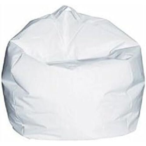 Poltrona Pouf in nylon impermeabile e imbottita bianca