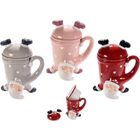Set 2 tazze caffè in new bone china Babbo Natale vintage - | Ecom