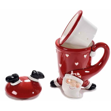 Tazza Natalizia Ambiente – Fine Bone China – 0,4 L – Motivo Babbo Natale – Confezione Regalo