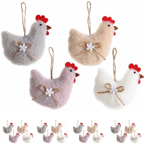 Galline Decorative da Appendere Imbottite Addobbi per Casa e Negozi per Pasqua e Primavera Set 12 Pezzi (1/2)