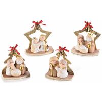 Statuine Natività in Terracotta da Appoggiare Presepi Decorativi per Natale Idea Regalo 4 Pezzi