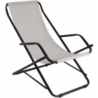 Sdraio per casa e giardino Made in Italy in acciaio sdraio dondolina color grigio sdraio relax pieghevole per campeggio e mare