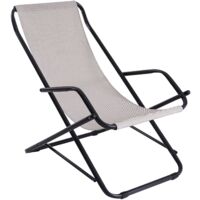 Sdraio per casa e giardino Made in Italy in acciaio sdraio dondolina color tortora sdraio relax pieghevole per campeggio e mare