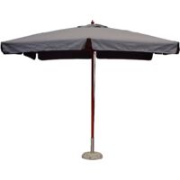Ombrellone Giardino Palo Centrale in Legno Tetto Idrorepellente 3 x 3 Mt Grigio