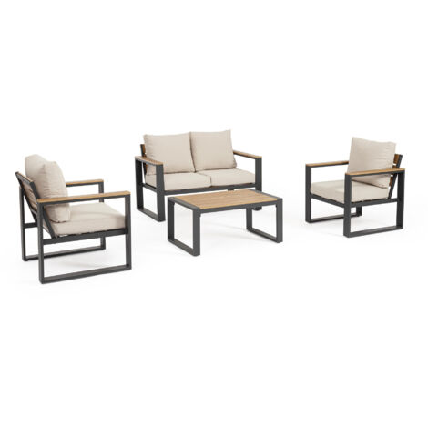 Salotto in Alluminio e Polywood Antracite/Beige (1/5)