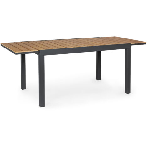 Tavolo Allungabile in alluminio con piano in Polywood 140-200X90 Antracite