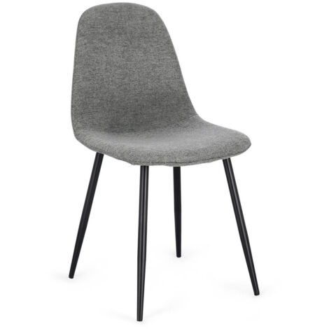 Sedia da Pranzo in Fibra Sintetica, Nero/Grigio Scuro (1/5)