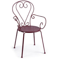 Set 6 Sedia in Acciaio E-coating e finitura opaca Bordeaux
