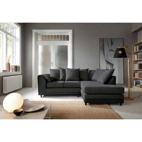 Dylan Byron Corner Group Sofa Black, Dylan Leather Corner Sofa With Chaise