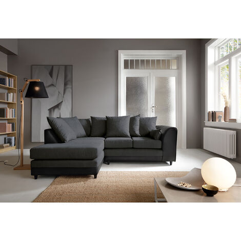 Dylan Byron Corner Group Sofa - Black, Left Hand - color Black