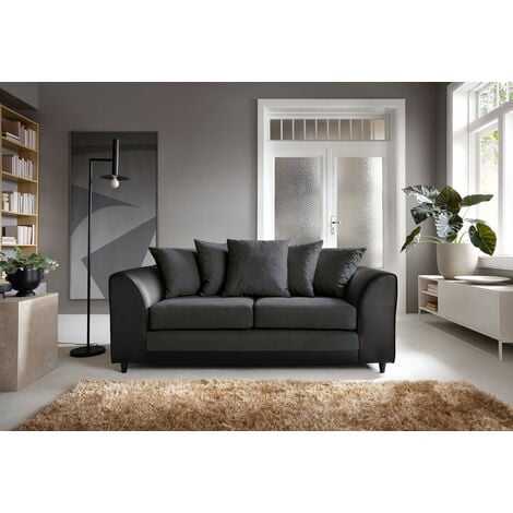 Dylan Chenille 3 Seater Sofa - color Black