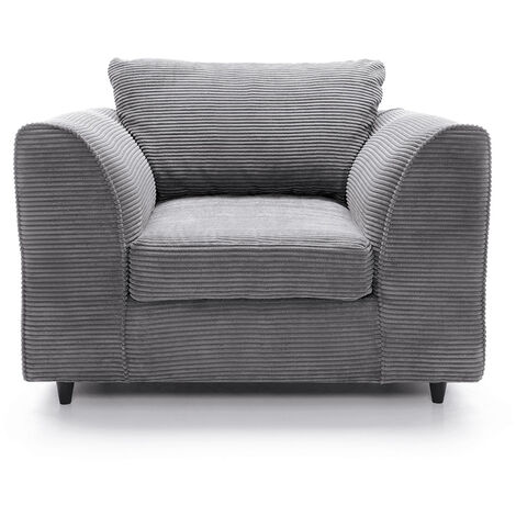 jumbo cord armchair grey