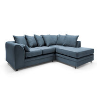 Darcy Linen Corner Sofa - color Teal - Teal