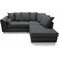 Dylan Byron Corner Group Sofa - Black, Right Hand - color Black