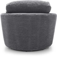 Jumbo Cord swivel chair - Grey - color Grey - Grey