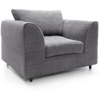 Jumbo Cord Armchair - Grey - color Grey