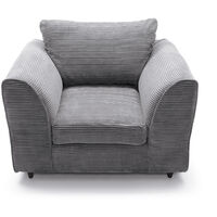 Jumbo Cord Armchair - Grey - color Grey