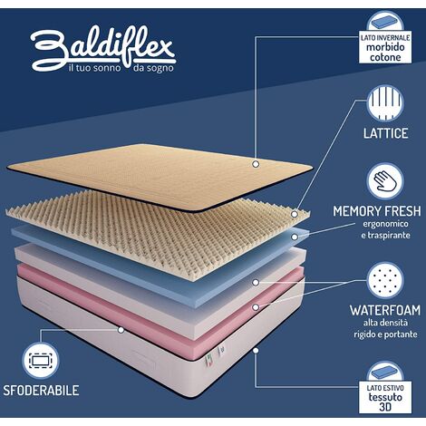 Baldiflex Materasso Memory e Lattice Memory Cotton Alto 30 cm