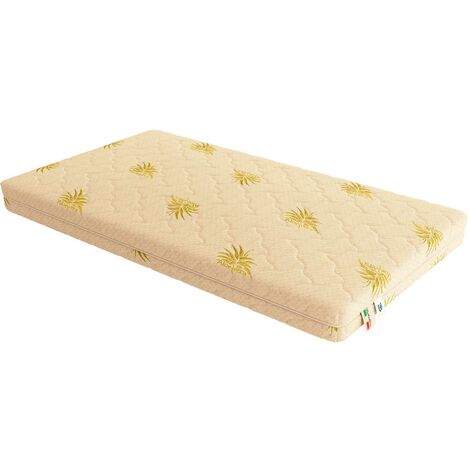 Baldiflex Materasso Bambini per Lettino o Culla con Fodera Aloe Sfoderabile e Lavabile Babyflex Alto 9 cm misura 60x120 cm