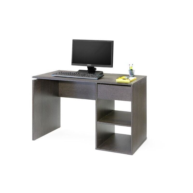 TOPKIT | Mesa de Escritorio Burgos 5012| Mesa de Ordenador Mediana | Escritorio con Cajon | Wengue