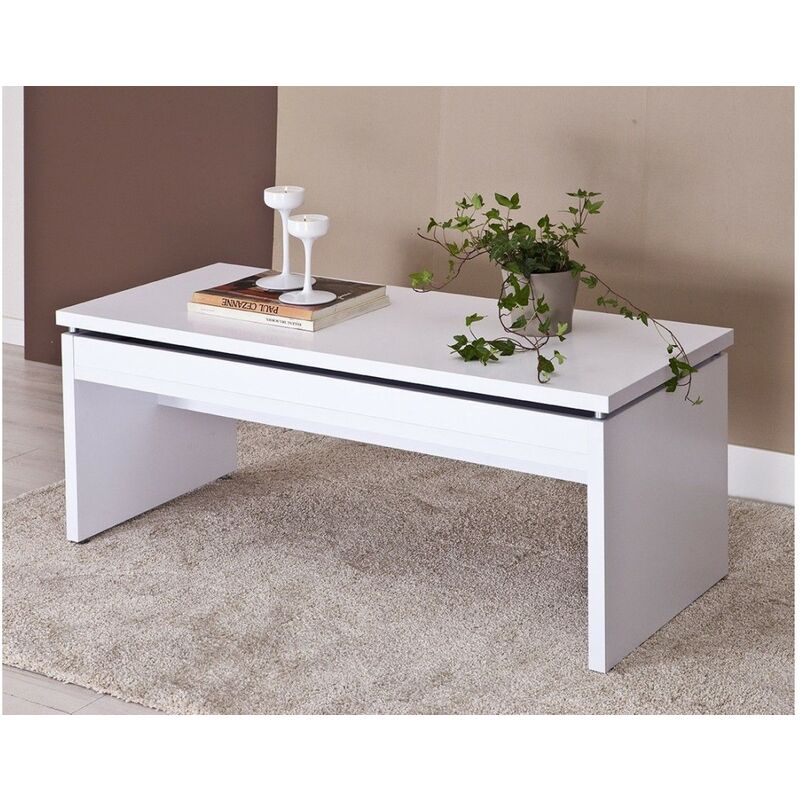 TOPKIT | Mesa de Centro Manhattan 2028 |Mesa Elevable| Mesa de Centro | Mueble de Salon| Blanco