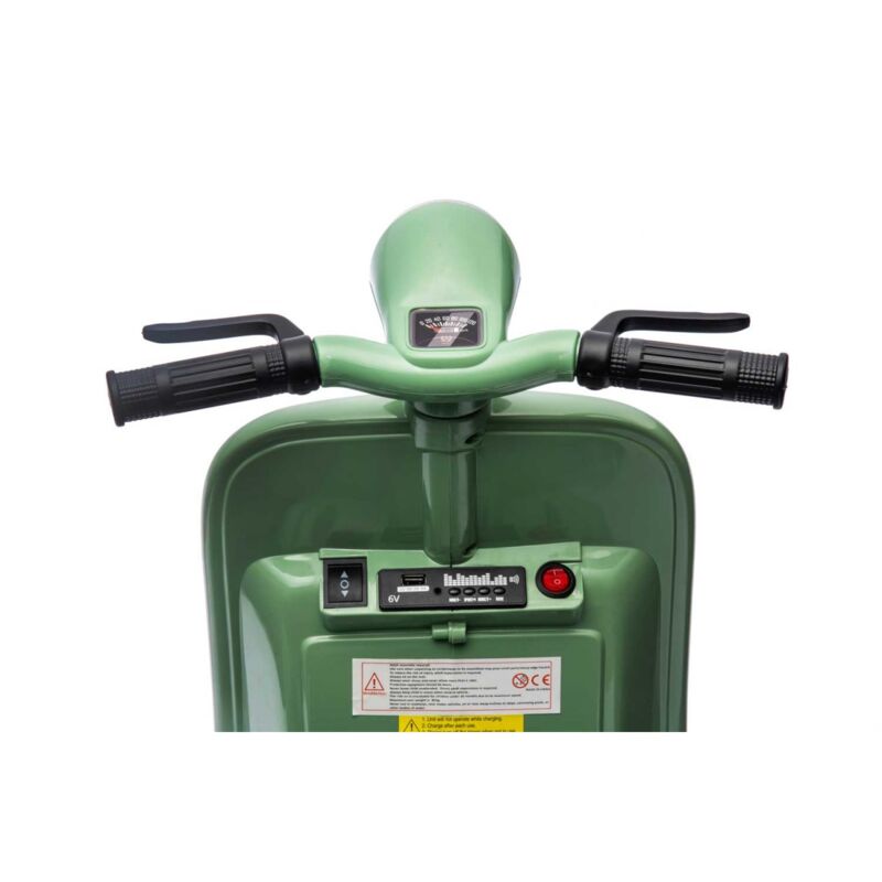 Piaggio Crema Vespa Mini con Sidecar Elettrica da Bambini a Batteria 6 V