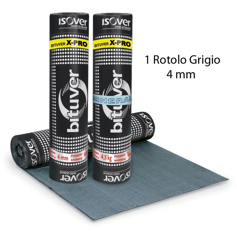 Rotolo Guaina Ardesiata Grigio 10 mt Bituminosa 4kg/m2 Impermeabilizzante  Tetti