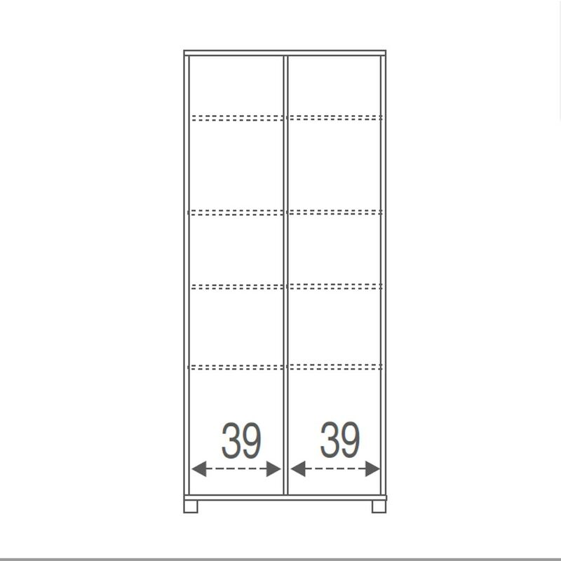 Armadio Slim 2 Ante 190 cm Cemento Bianco con Ripiani Mobile Scarpiera