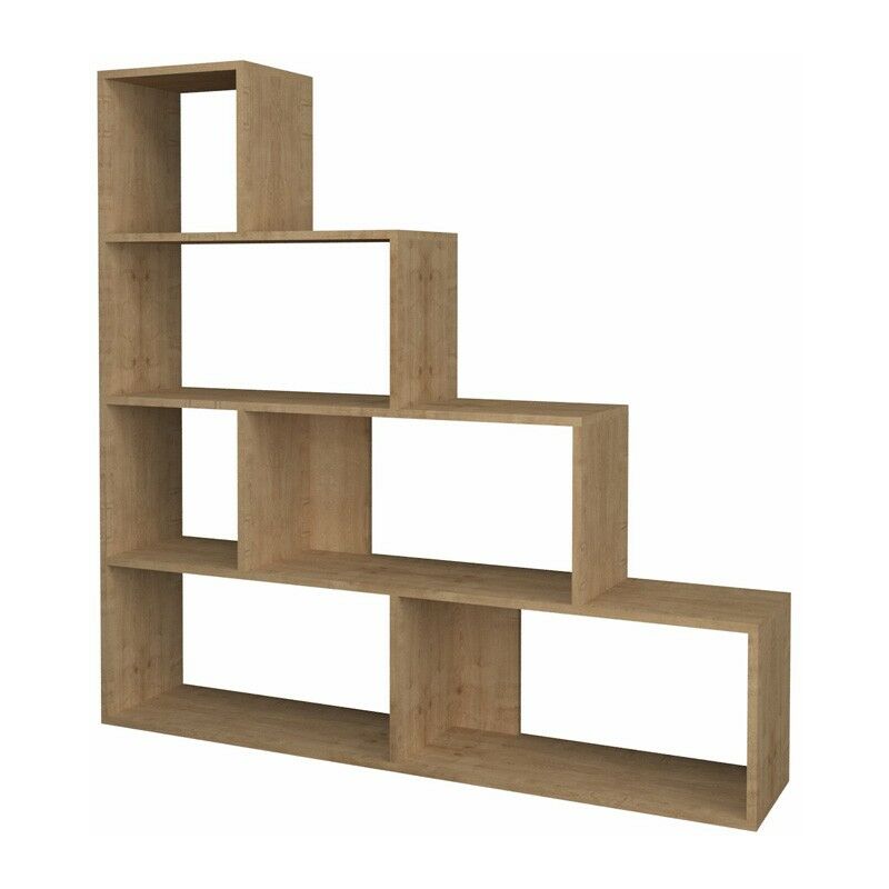 Kit Mobile Libreria a Cubi Scala Rovere Moderna Cameretta Salotto Scaffale  Legno