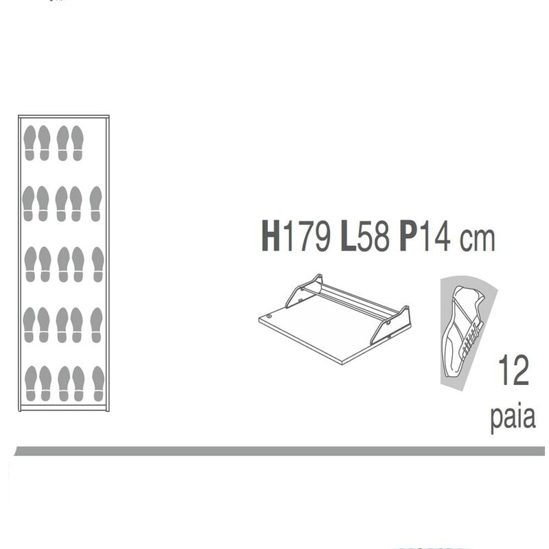 Scarpiera Slim Olmo 5 Ante con Specchio Ribalta Legno Porta Scarpe  Salvaspazio